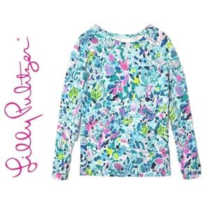 Lilly Pulitzer Sammy Long Sleeve Pajama Top in Multi Dive Bar Sz 10
